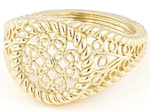 Pre-Owned Artisan Collection of Turkey™ 18k Gold Over Sterling Silver Filigree Band Ring - Size 7