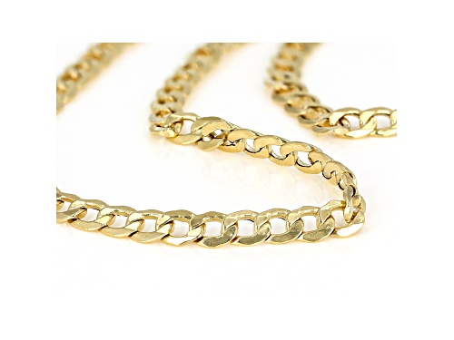 Pre-Owned 10k Yellow Gold Hollow Curb Link Necklace 20 inch 4mm - Size 20