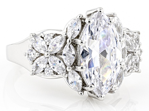 Pre-Owned Bella Luce® 6.18ctw White Diamond Simulant Rhodium Over Sterling Silver Ring - Size 11