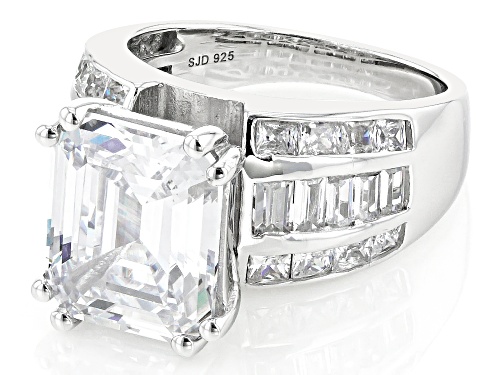 Pre-Owned Bella Luce® 12.70ctw White Diamond Simulant Platinum Over Sterling Silver Ring - Size 12