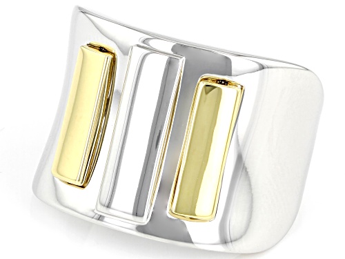 Pre-Owned Koadon® Rhodium And Eterno™ 18k Yellow Gold Over Sterling Silver Ring - Size 5