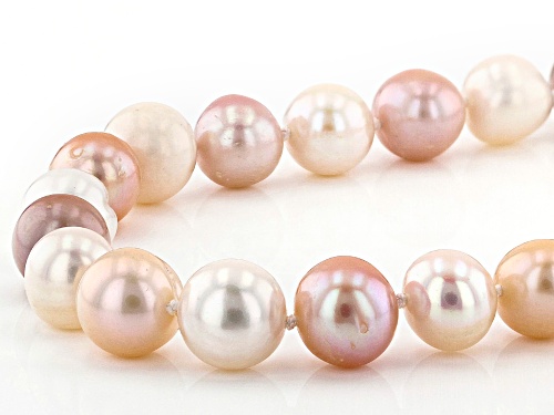 Pre-Owned 8-9mm Multi-Color Cultured Freshwater Pearl Rhodium Over Sterling Silver 24 Inch Strand Ne - Size 24