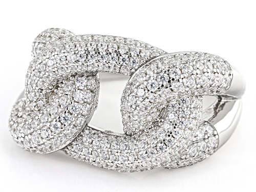 Pre-Owned Charles Winston for Bella Luce® 3.75ctw White Diamond Simulant Rhodium Over Sterling Silve - Size 5