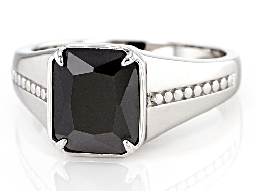 Pre-Owned Bella Luce® 7.37ctw Black Diamond Simulant Rhodium Over Sterling Silver Men's Ring (5.21ct - Size 12