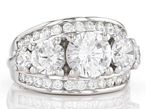 Pre-Owned Bella Luce® 8.48ctw White Diamond Simulant Rhodium Over Sterling Silver Ring (4.92ctw DEW) - Size 8