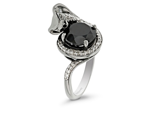 Pre-Owned Enchanted Disney Villains Jafar Ring Black Onyx & Black Diamond Black Rhodium Over Silver - Size 8