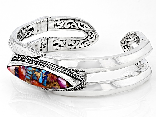 Pre-Owned Artisan Collection of Bali™ 35x9mm Mohave Sweetart Turquoise Silver Tree of Life Bracelet - Size 6.5
