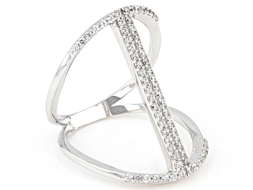 Pre-Owned 0.70ctw Round White Zircon Rhodium Over Sterling Silver Ring - Size 6