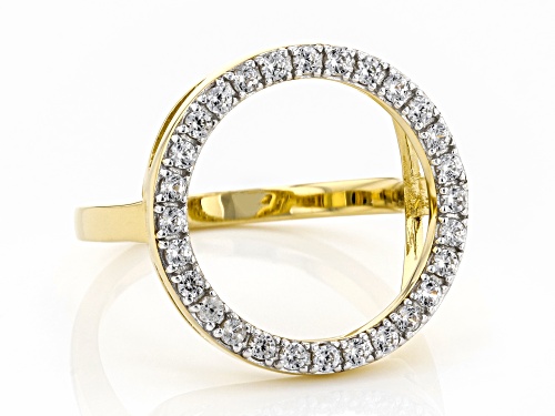 Pre-Owned .50ctw White Zircon 18K Yellow Gold Over Sterling Silver Circle Ring - Size 6