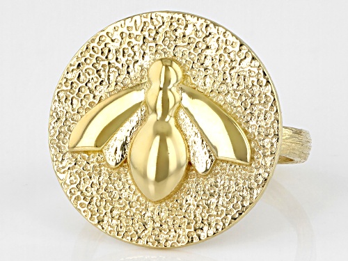 Pre-Owned Artisan Collection of Turkey™ 18k Yellow Gold Over Sterling Silver Bee Ring - Size 4