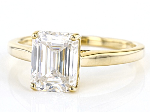 Pre-Owned MOISSANITE FIRE(R) 1.80CT DEW OCTAGONAL RADIANT CUT 14K YELLOW GOLD SOLITAIRE RING - Size 8