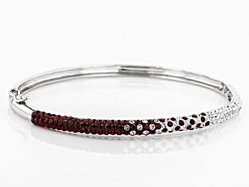 Pre-Owned Preciosa Crystal Maroon And White Thin Bangle Bracelet - Size 7
