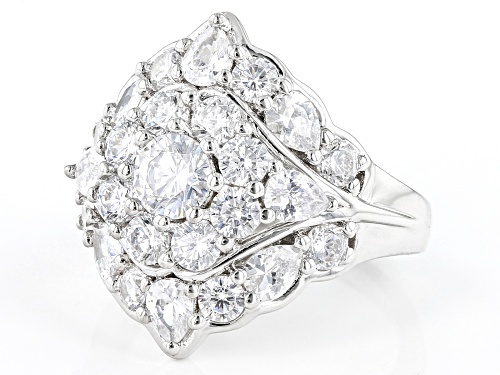 Pre-Owned Bella Luce® 5.19ctw White Diamond Simulant Platinum Over Sterling Silver Ring - Size 5