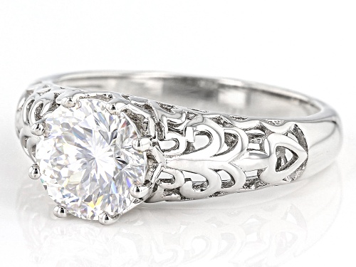 Pre-Owned MOISSANITE FIRE(R) 2.17CT DEW ROUND INFERNO CUT(TM) PLATINEVE(R) SOLITAIRE RING - Size 11