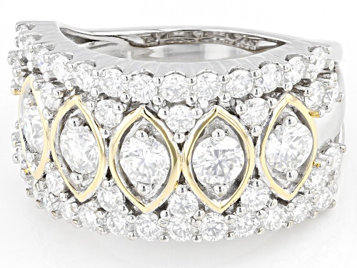 Pre-Owned MOISSANITE FIRE(R) 2.06CTW DEW ROUND TWO TONE RING - Size 8