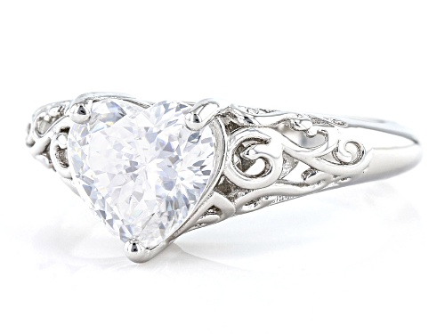 Pre-Owned MOISSANITE FIRE® 2.18CT DEW HEART SHAPE INFERNO CUT™ PLATINEVE® RING - Size 10