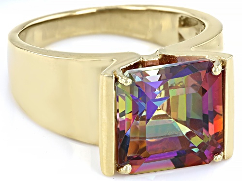 Pre-Owned 6.38ct Square Octagonal Northern Lights™ Quartz 18k Yellow Gold Over Sterling Silver Men's - Size 13