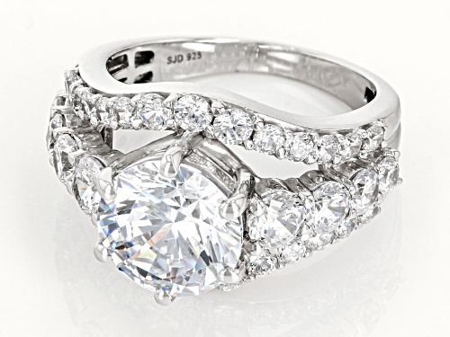 Pre-Owned Bella Luce® 8.90ctw White Diamond Simulant Platinum Over Sterling Silver Ring(5.39ctw DEW) - Size 6