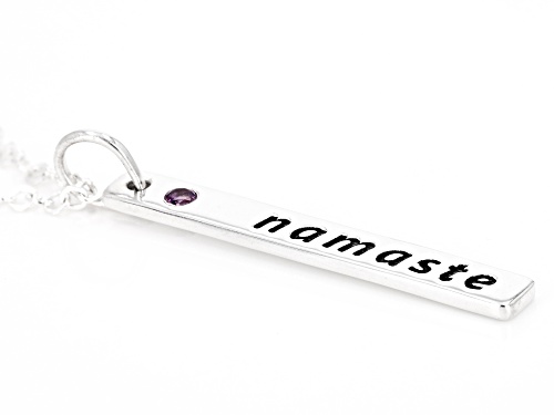 Pre-Owned Artisan Collection of India™ 0.13ct Amethyst Silver Namaste Pendant With Chain