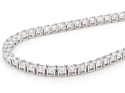 Pre-Owned Bella Luce® 45.00ctw White Diamond Simulant Silver Tone Brass Tennis Necklace - Size 18