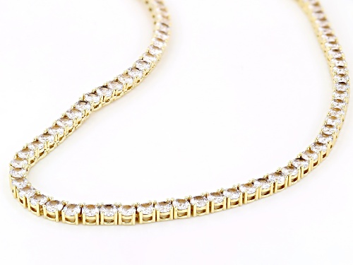 Pre-Owned Bella Luce® 45.00ctw White Diamond Simulant 18K Yellow Gold Over Brass Tennis Necklace - Size 18