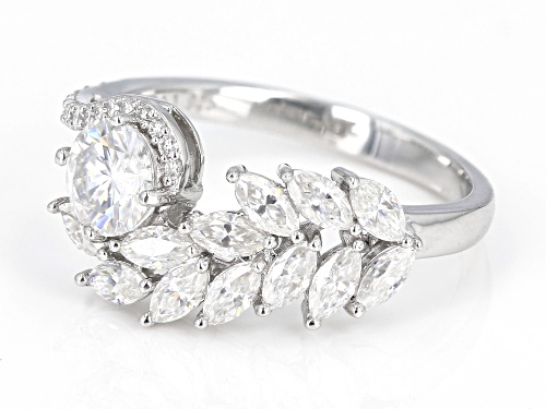 Pre-Owned MOISSANITE FIRE® 1.63CTW DEW ROUND  BRILLIANT AND MARQUISE CUT PLATINEVE® RING - Size 6