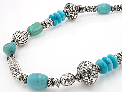 Pre-Owned Paula Deen Jewelry™ Acrylic Oxidized Silver Tone Vintage Beaded Necklace