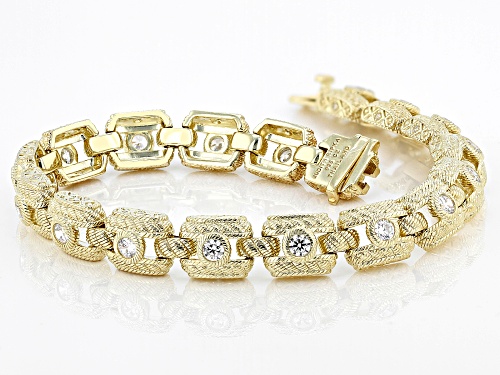 Pre-Owned Judith Ripka 3.45ctw Bella Luce® Diamond Simulant 14k Gold Clad Haute Collection Bracelet - Size 8