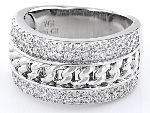 Pre-Owned Bella Luce® 1.68ctw White Diamond Simulant Rhodium Over Sterling Silver Ring(1.01ctw DEW) - Size 9