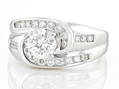 Pre-Owned MOISSANITE FIRE(R) 1.28CTW DEW ROUND BRILLIANT PLATINEVE(R) RING - Size 9