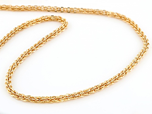 Pre-Owned 18k Yellow Gold Over Sterling Silver Cristallo Link 20 Inch Chain - Size 20
