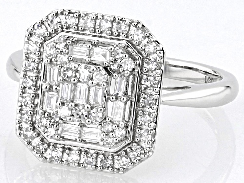 Pre-Owned Prazana® Lab-Grown Diamonds 0.50ctw White Lab-Grown Diamond Rhodium Over Sterling Silver R - Size 7