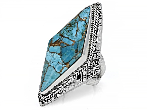 Pre-Owned Artisan Collection of Bali™ Mohave Kingman Turquoise Silver Ring - Size 11