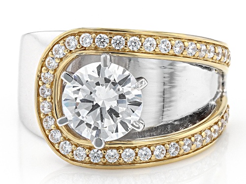 Pre-Owned Charles Winston For Bella Luce® 3.75ctw Diamond Simulant Rhodium Over Silver And Eterno™ Y - Size 10