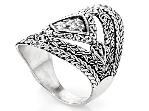 Pre-Owned Artisan Collection of Bali™ Sterling Silver Statement Floral Ring - Size 5