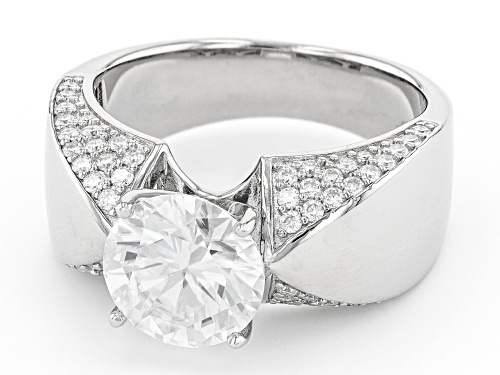 Pre-Owned MOISSANITE FIRE(R) 3.34CTW DEW ROUND PLATINEVE(R) RING - Size 8
