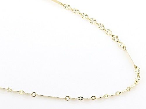 Pre-Owned 10k Yellow Gold Bar Station Sunburst 18 Inch Necklace - Size 18
