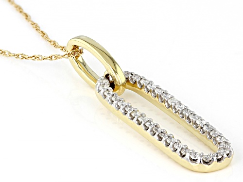 Pre-Owned 0.25ctw Round White Diamond 10k Yellow Gold Pendant With 18