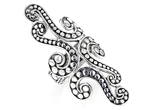 Pre-Owned Artisan Collection of Bali™ Sterling Silver Beaded Swirl Statement Ring - Size 7