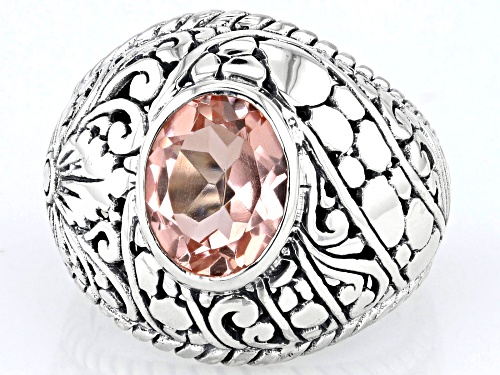 Pre-Owned Artisan Collection of Bali™ 2.33ct Morganite Color Quartz Triplet Sterling Silver Ring - Size 6