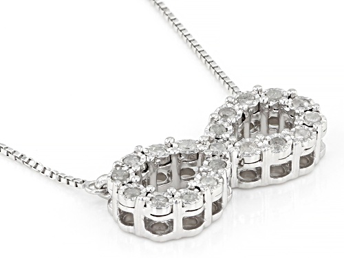 Pre-Owned 0.25ctw Round White Diamond Rhodium Over Sterling Silver Infinity Necklace - Size 18.5