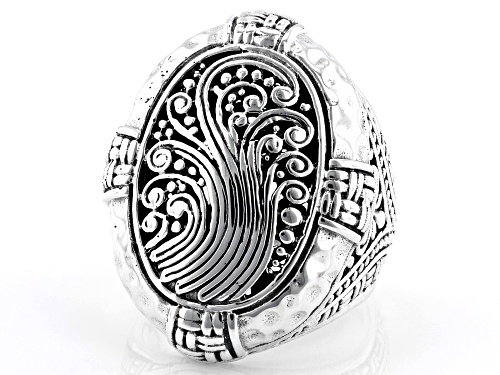 Pre-Owned Artisan Collection of Bali™ Sterling Silver Filigree Hammered Ring - Size 8