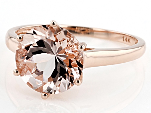 Pre-Owned 3.04ct Round Cor-De-Rosa Morganite™ 14k Rose Gold Ring - Size 10