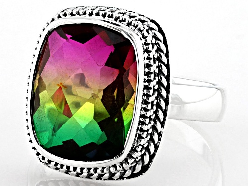 Pre-Owned Artisan Collection of Bali™ 5.08ct Watermelon Quartz™ Triplet Sterling Silver Ring - Size 9
