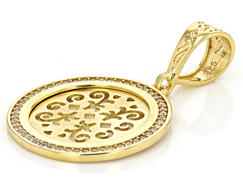 Pre-Owned Artisan Collection of Turkey™ 0.52ctw Diamond Simulant Swirl Design 18k Gold Over Silver P