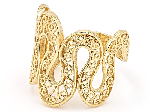 Pre-Owned Artisan Collection of Turkey™ 18k Yellow Gold Over Sterling Silver Snake Ring - Size 6
