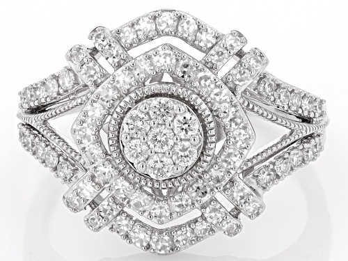 Pre-Owned Prazana® Lab-Grown Diamonds 0.60ctw Round White Diamond Rhodium Over Sterling Silver Ring - Size 7
