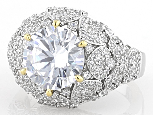 Pre-Owned Vanna K™ For Bella Luce® 7.85ctw Diamond Simulant Platineve® & Eterno™ Yellow Ring(4.76ctw - Size 7