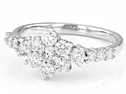 Pre-Owned Prazana® Lab-Grown Diamonds 0.90ctw Round White Lab-Grown Diamond Rhodium Over Sterling Si - Size 8