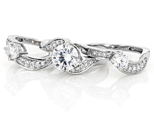 Pre-Owned Charles Winston For Bella Luce® 5.04ctw White Diamond Simulant Rhodium Over Sterling Silve - Size 12